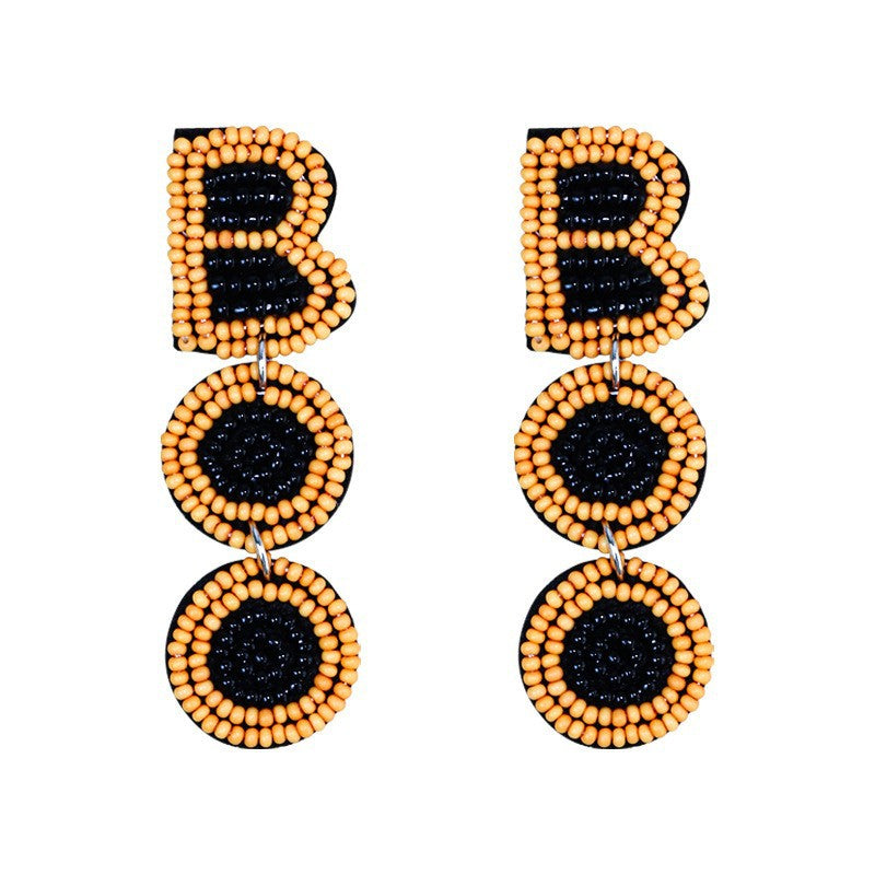 Boucles d'oreilles amusantes en perles pour femmes, motif dessin animé, Halloween