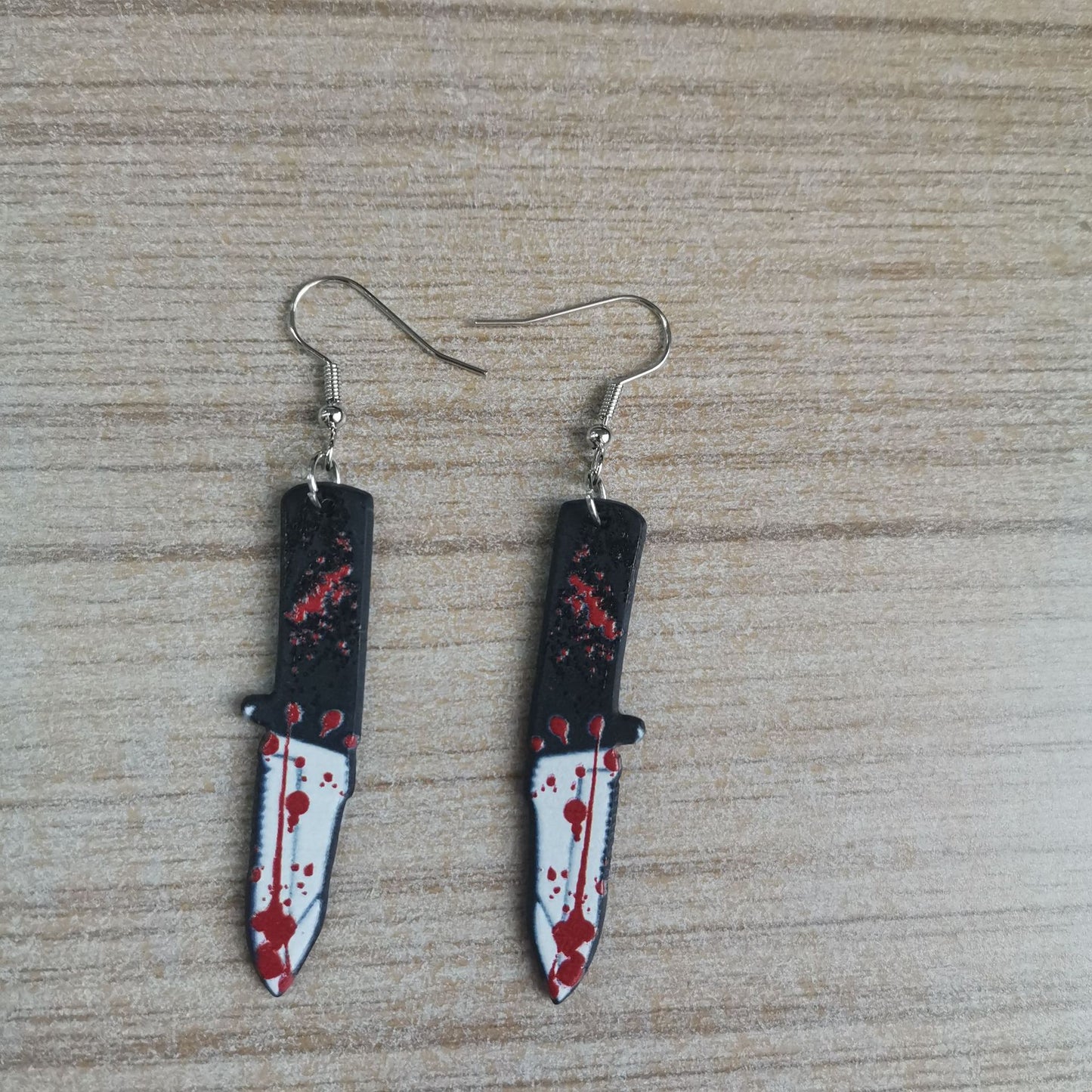 Halloween Women Horror Funny Acrylic Knife Earrings