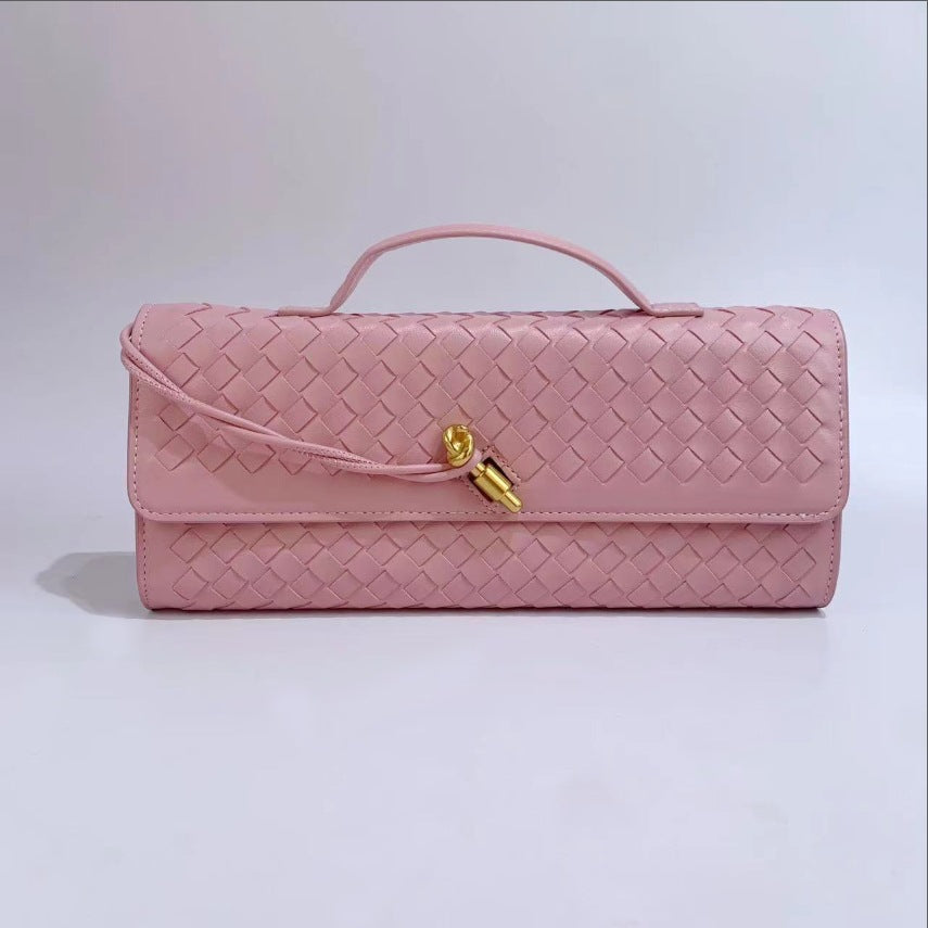 Bolso de mano tejido de color liso informal de moda para mujer