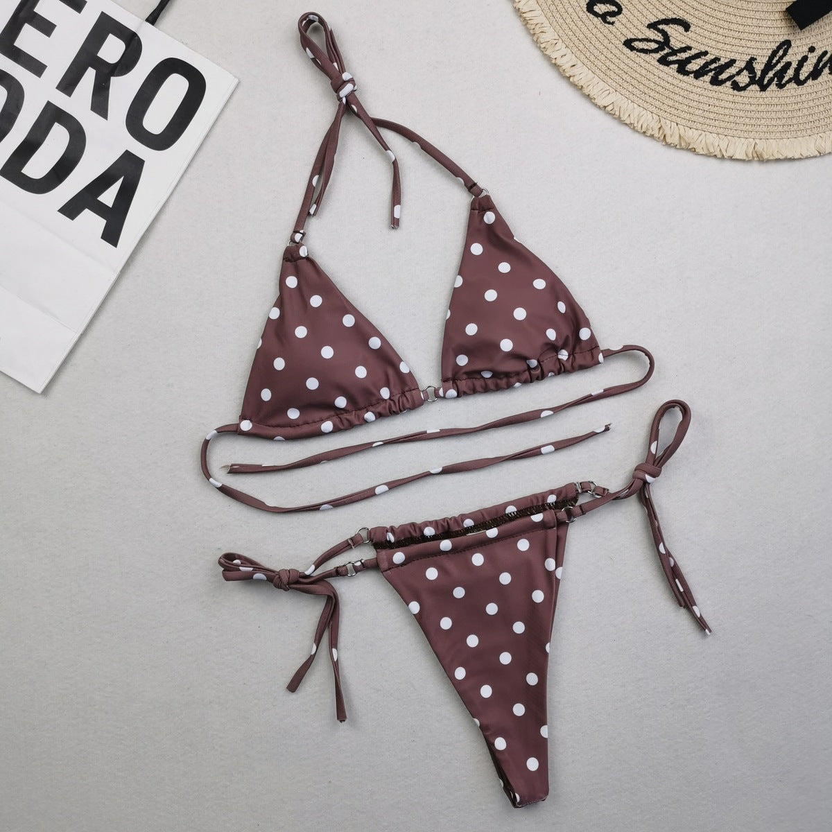 Women Sexy Lace-Up Print Bikini