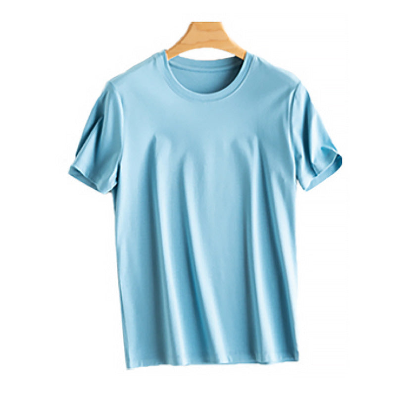 Casual Solid Color Round Neck Short Sleeve Blank T-Shirt