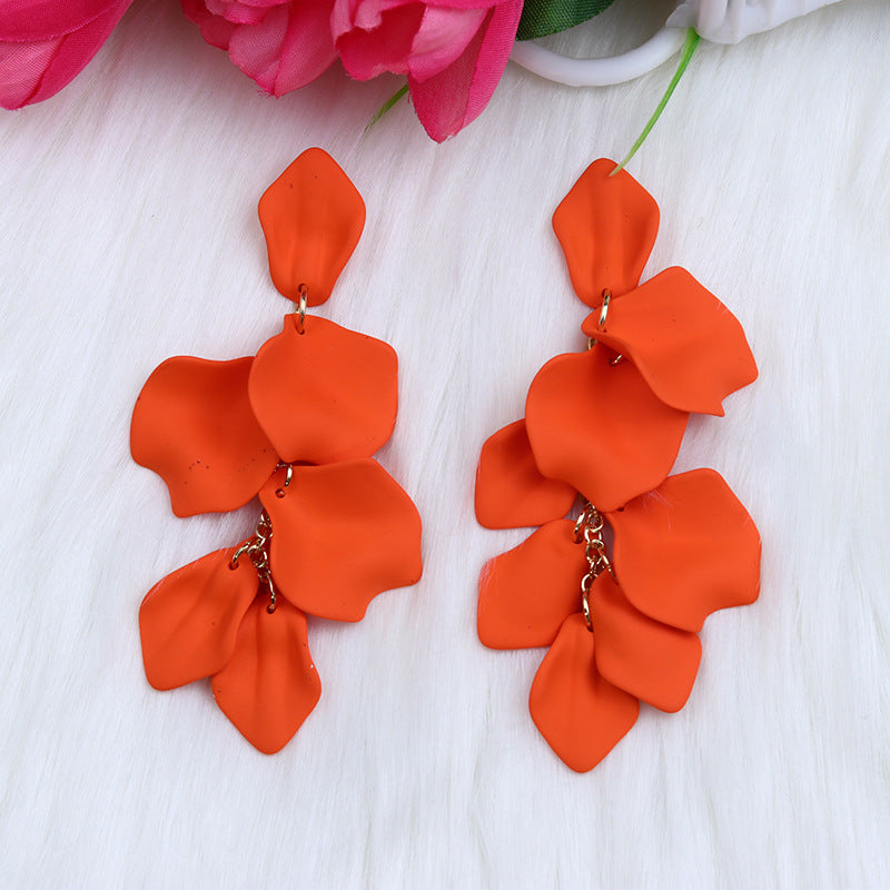 Bohemian Style Personalized Tassel Petal Earrings