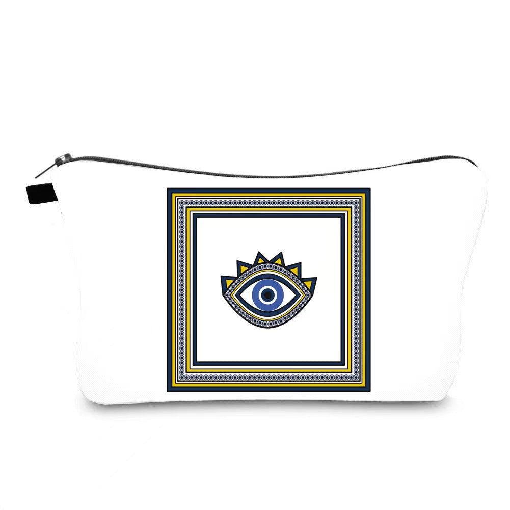 Bolsa de cosméticos sencilla y moderna con diseño de ojo malvado para mujer