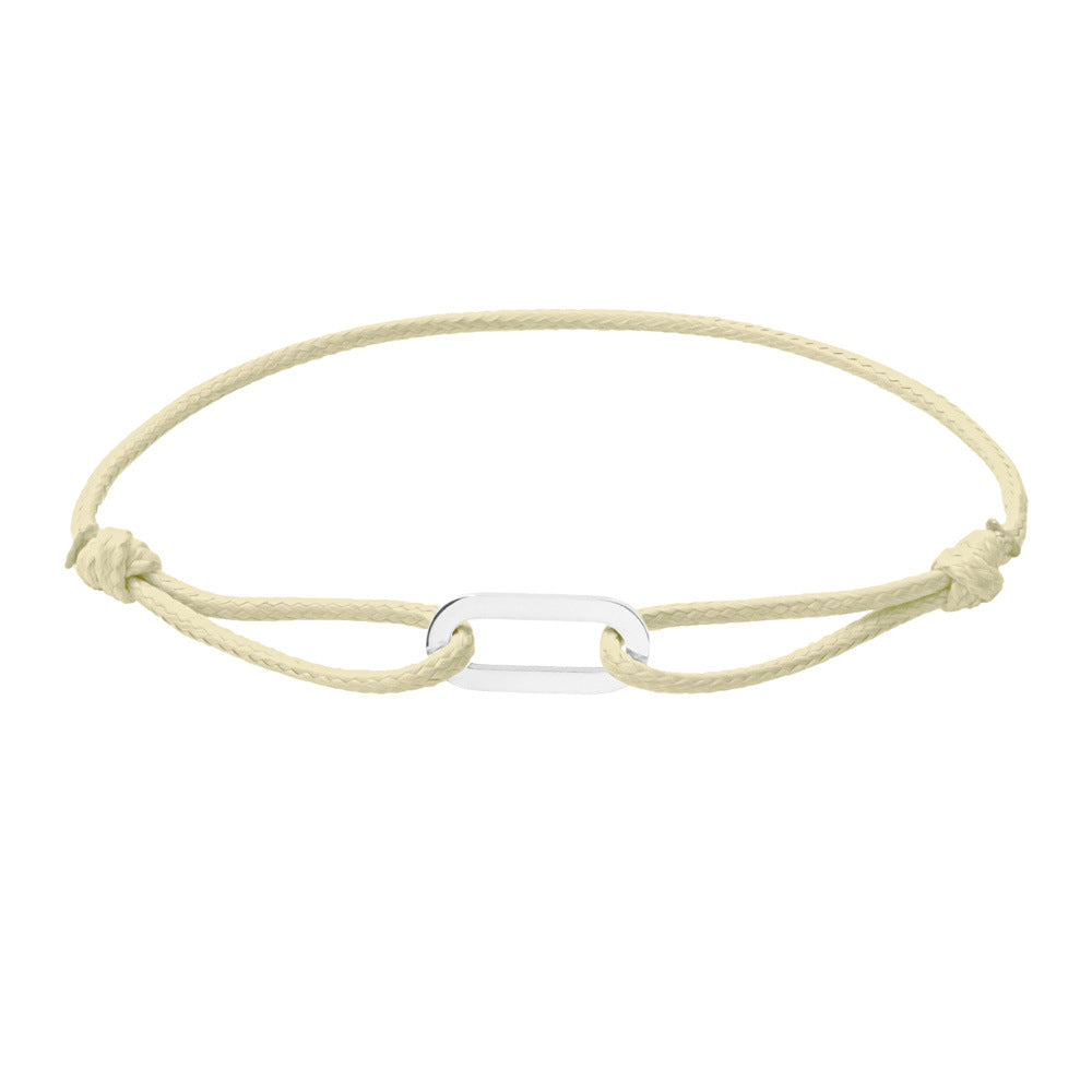 Women Fashion Simple Hand-Woven Single Ring Rope Adjustable Bracelet