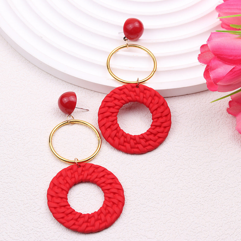 Bohemian Geometric Circular Acrylic Earrings