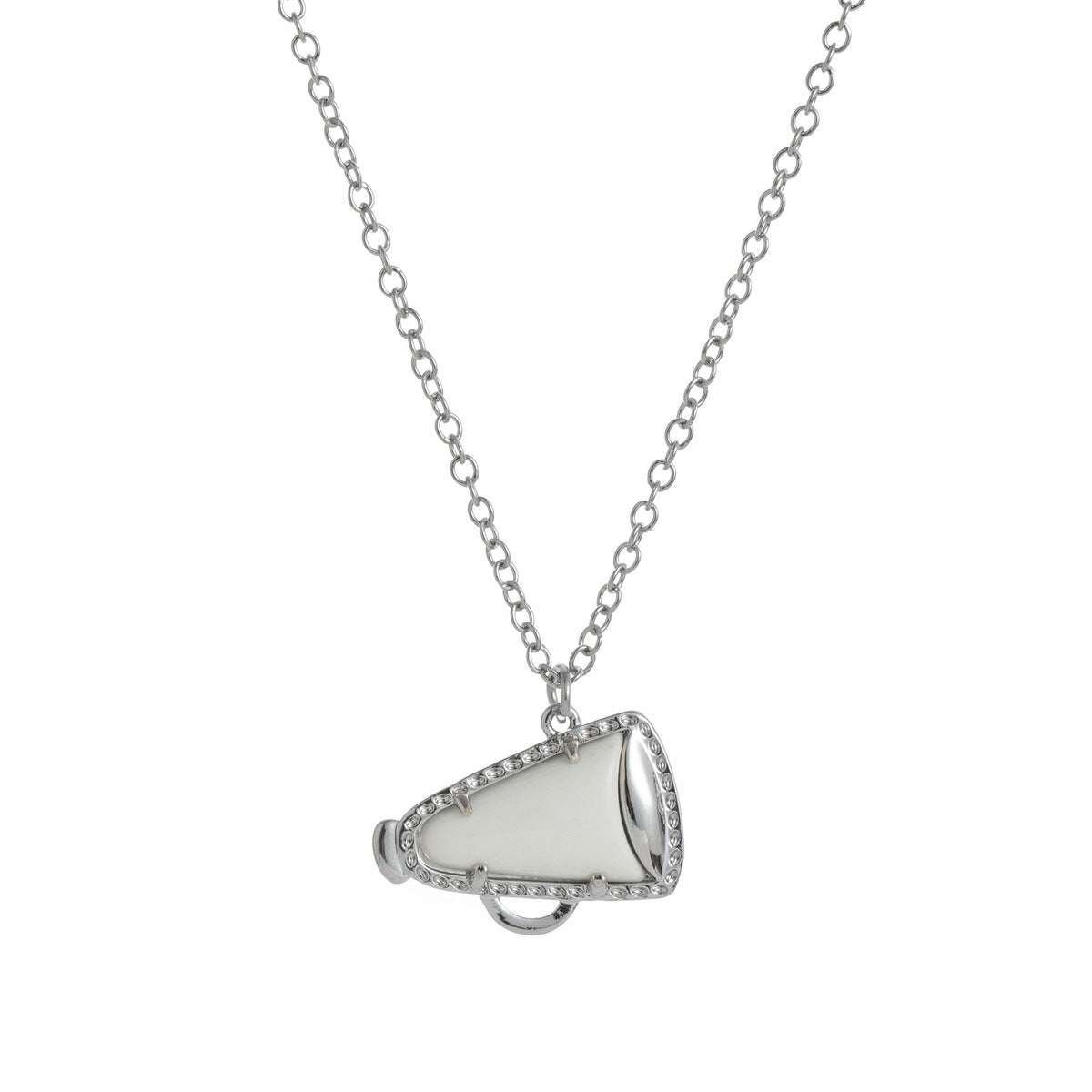 Collar sencillo de cuerno con gotero de aceite para mujer, con colgante geométrico de nácar.