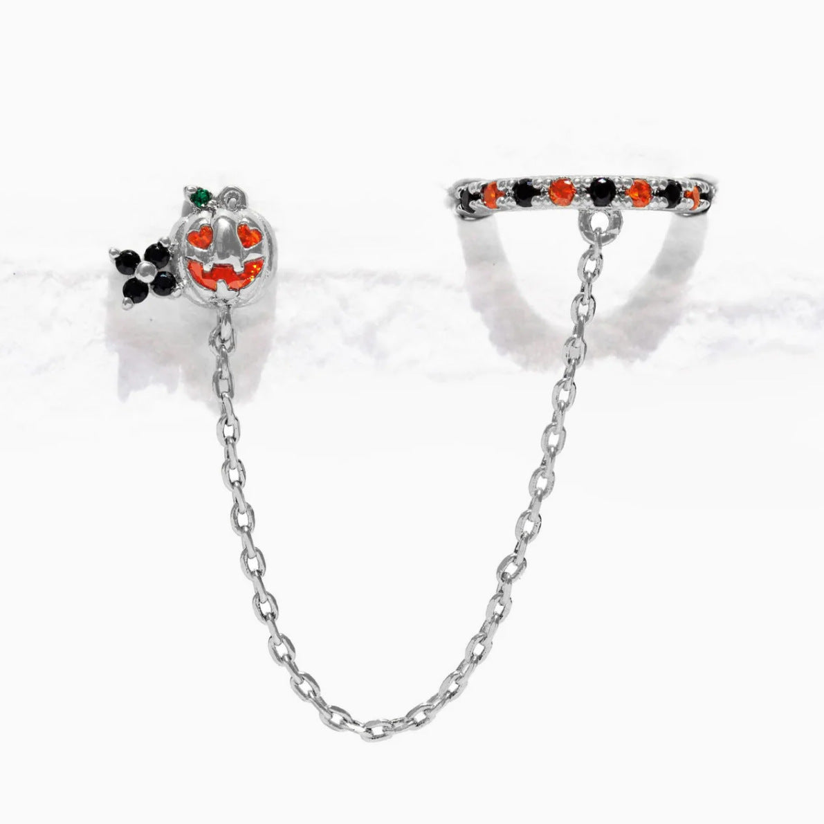 Halloween Black Cat Pumpkin Skull Stud Earrings