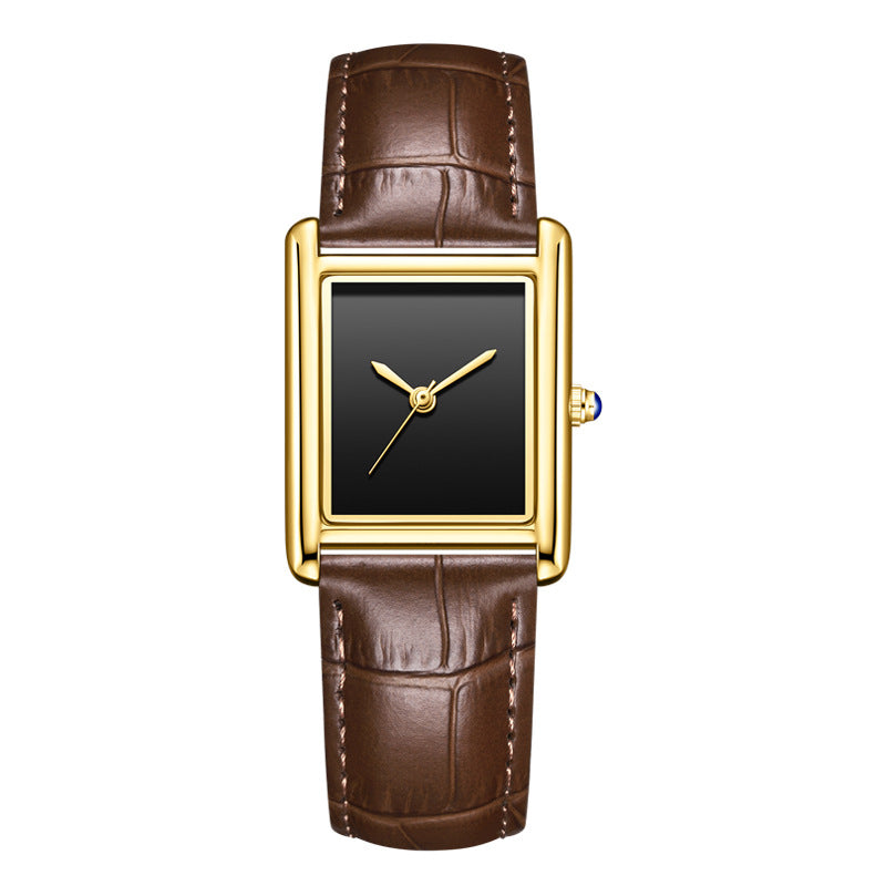 Casual Square Dial Waterproof Quartz Watch for Men and Women