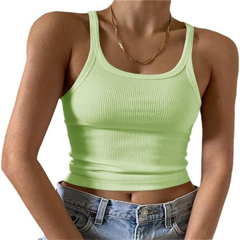 Women Fashion Sexy Solid Color Slim Camisole