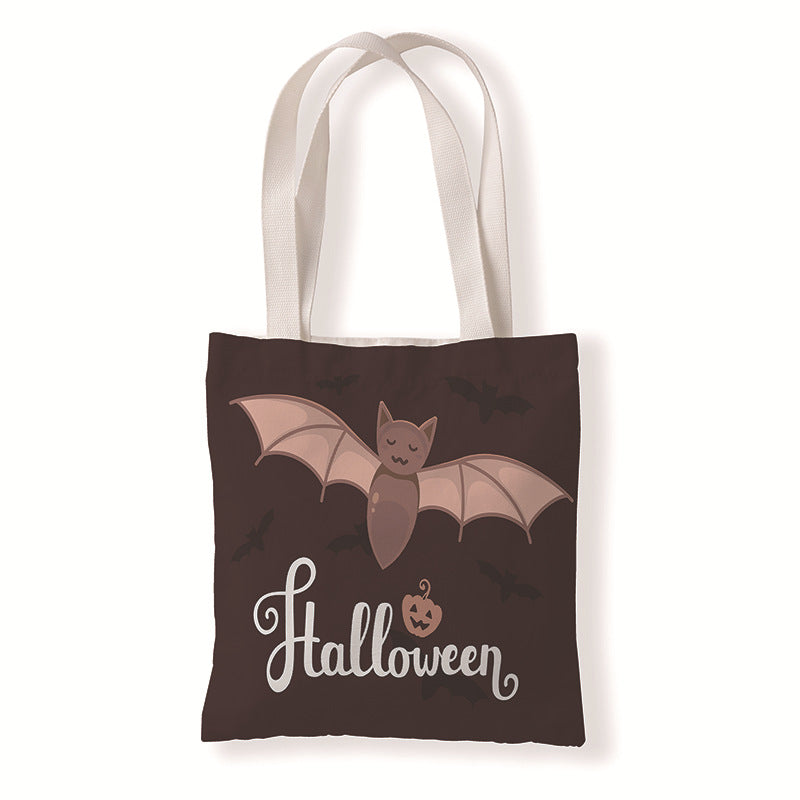 Bolsa de lona con estampado de dibujos animados de Halloween y terror