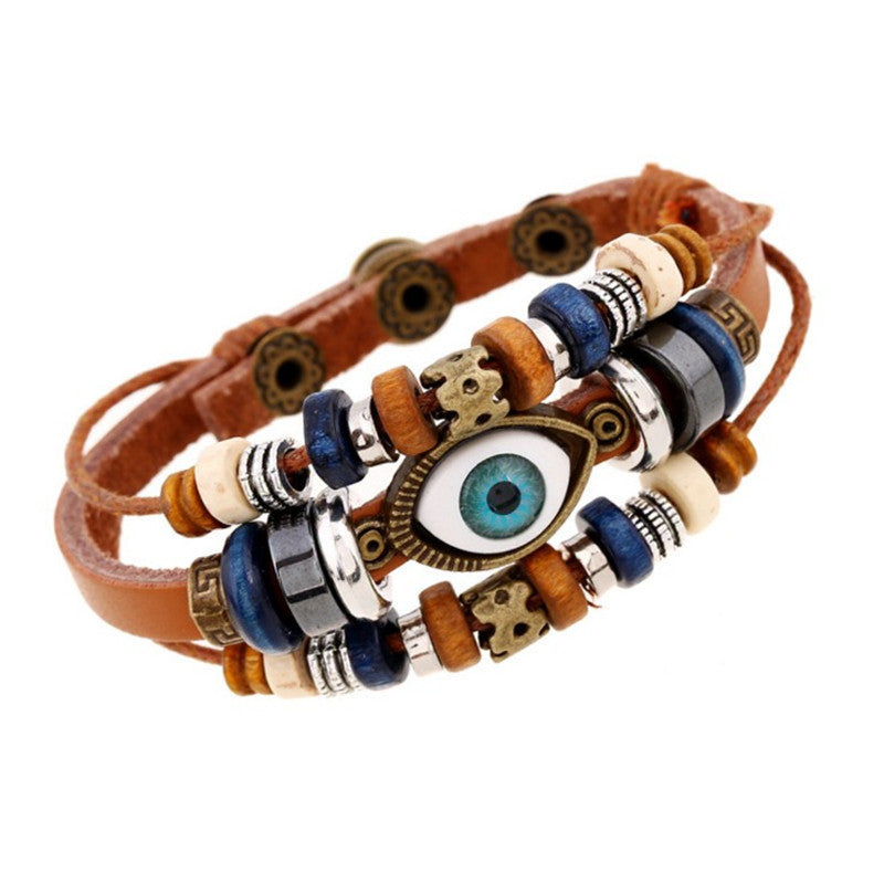 Pulsera de cuentas de ojo malvado estilo bohemio vintage
