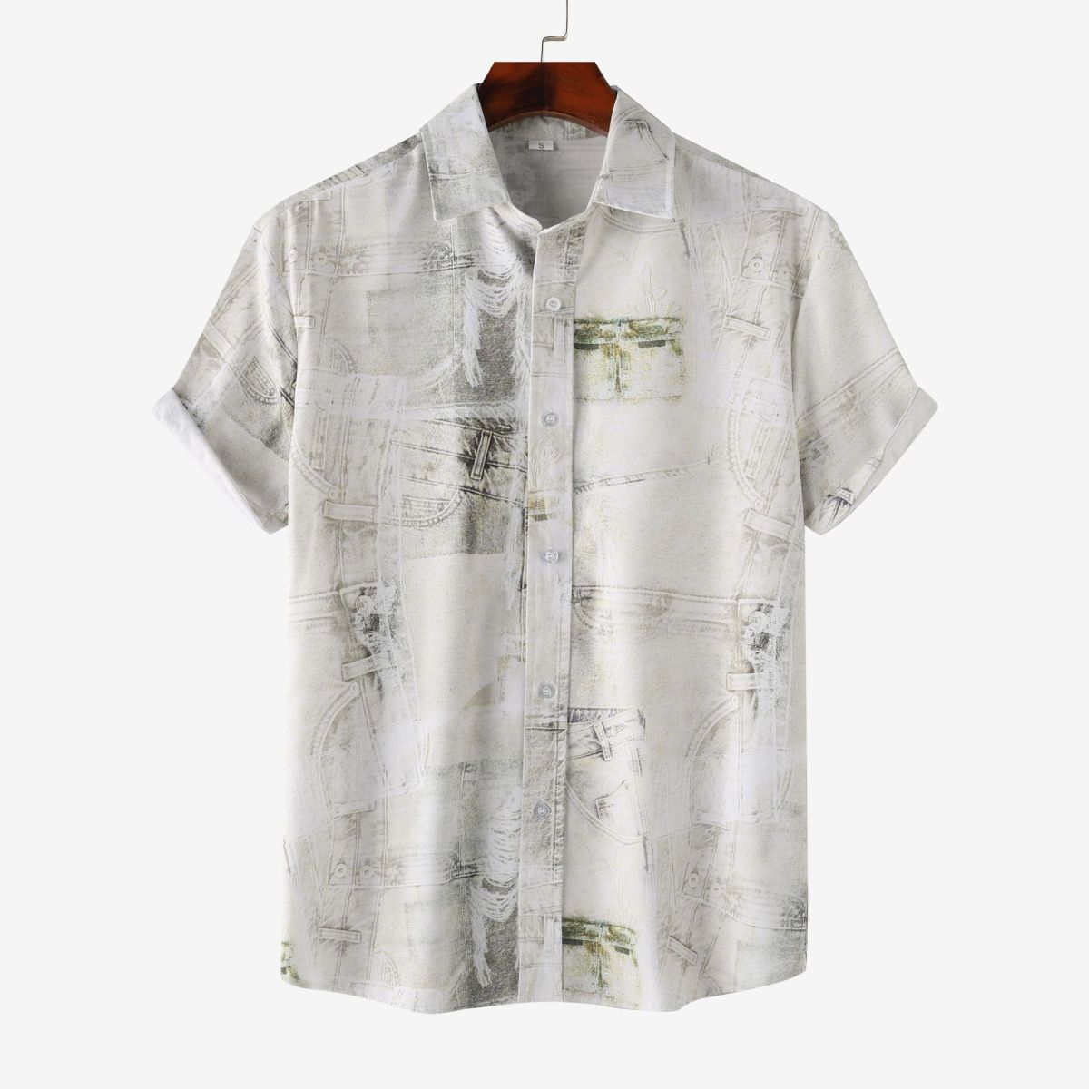 Men Summer Leisure Vacation 3D Flower Print Shirt