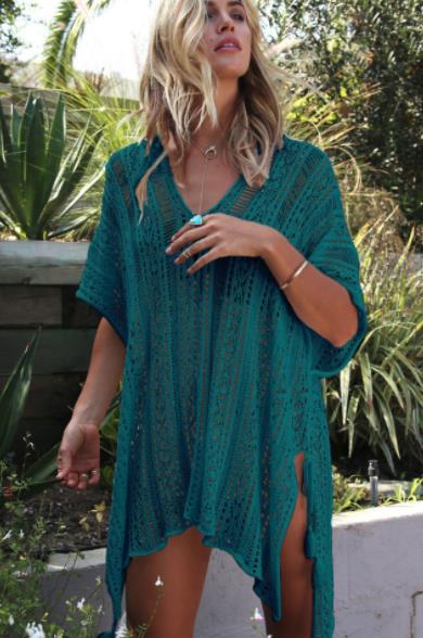 Traje de baño de punto holgado informal para mujer