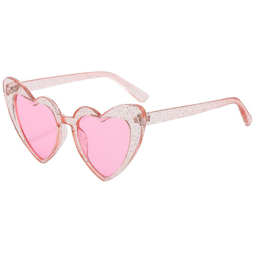Retro Heart Shaped Sunglasses Resin Frame Literature and Art Style