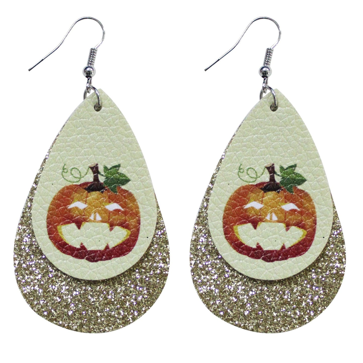 Pendientes de calavera con purpurina para Halloween para mujer