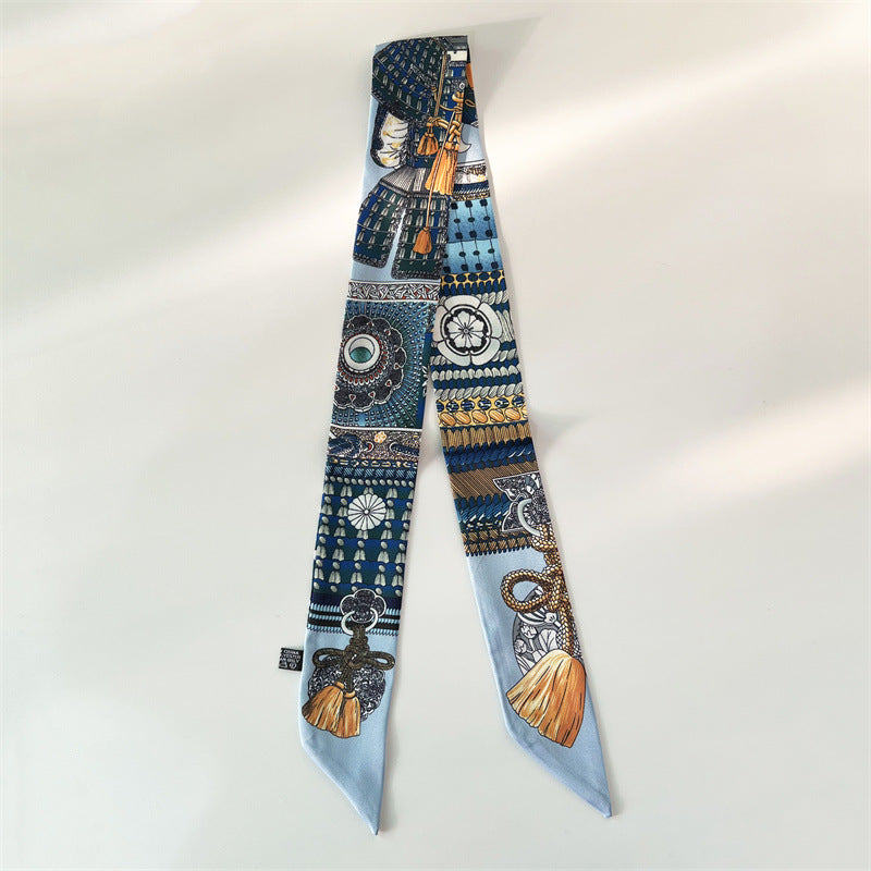 Fashion Printed Ribbon Tie Bag Handle Scarf