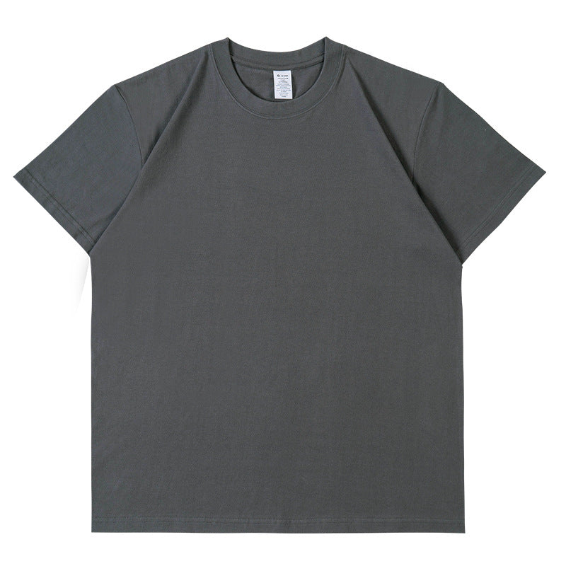 Camiseta informal de manga corta con cuello redondo y color liso para hombre y mujer