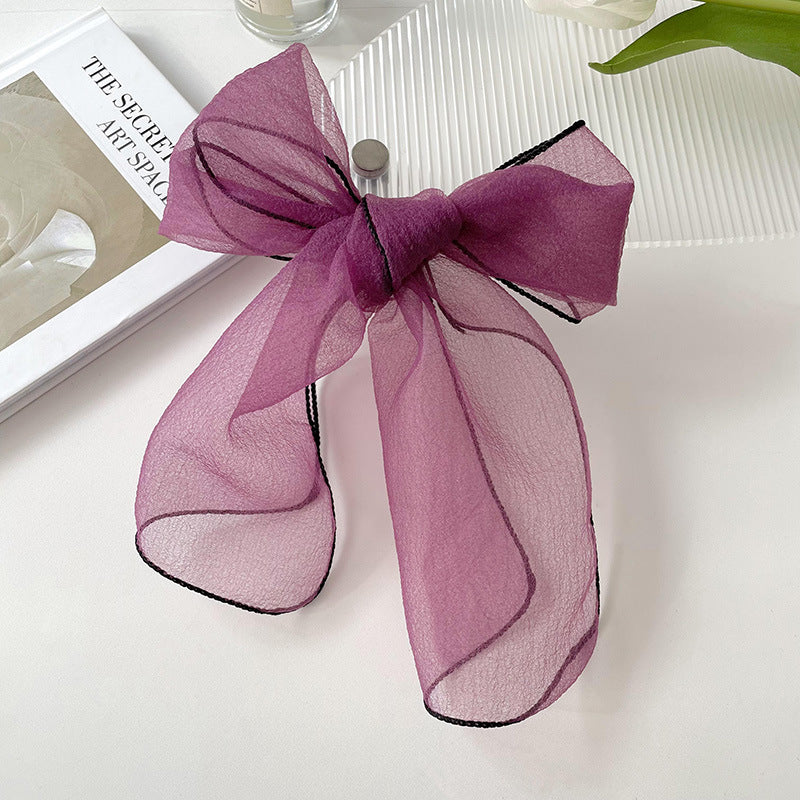 Bufanda larga de organza fina de verano para mujer, color liso