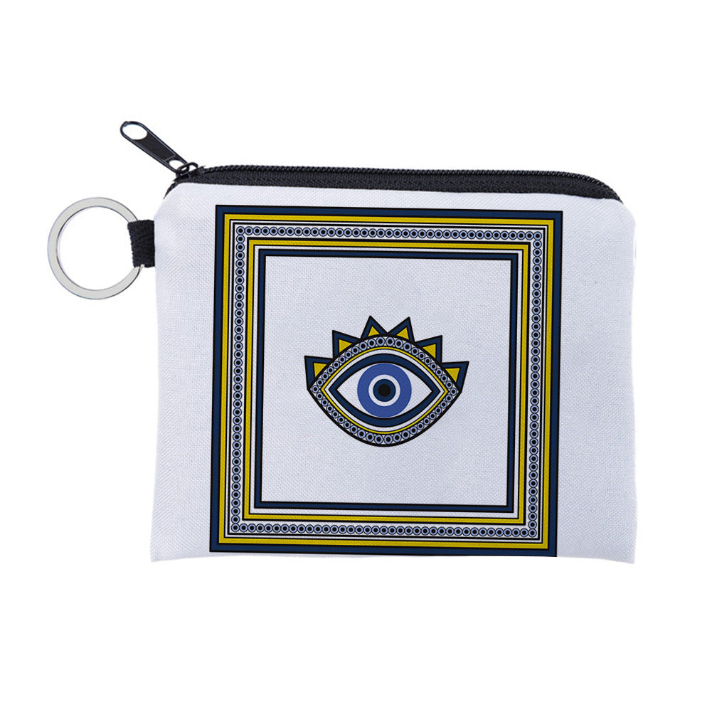 Women Fashion Evil Eye Print Mini Wallet
