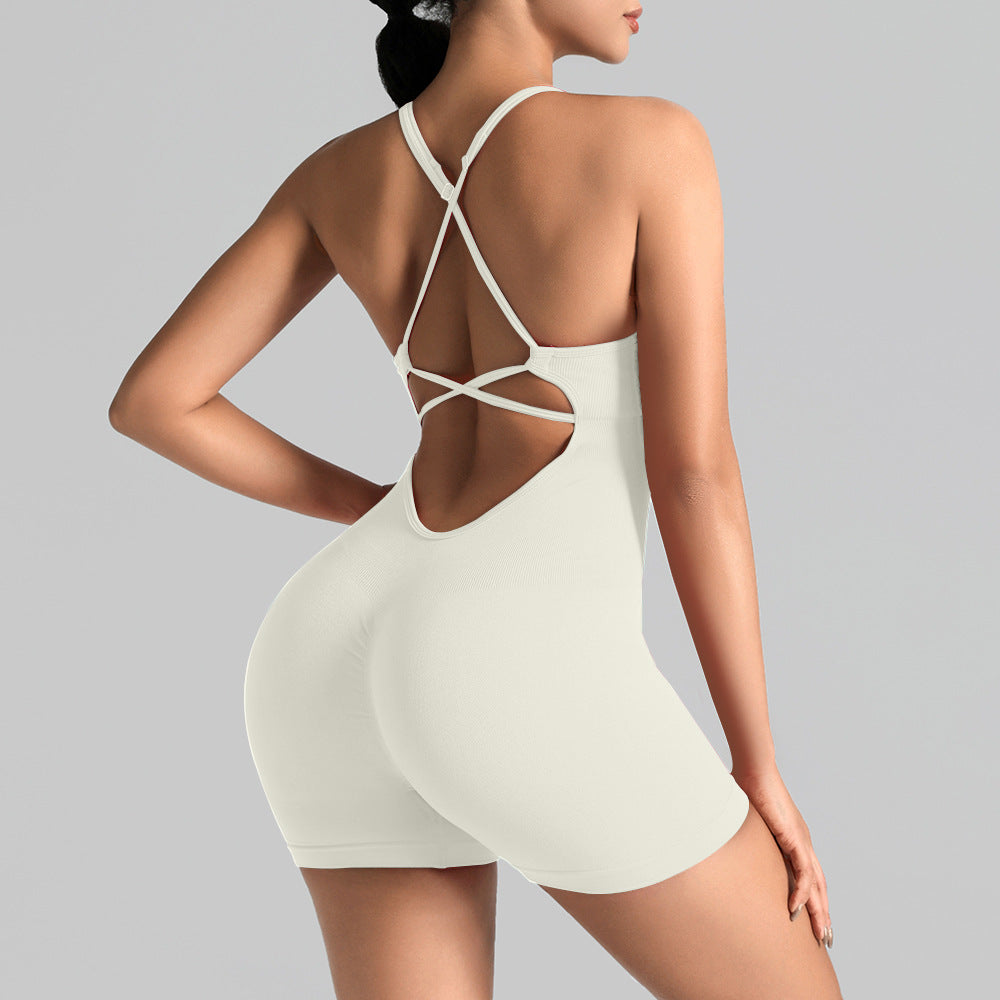 Women Fashion Backless Quick-Drying Yoga Rompers