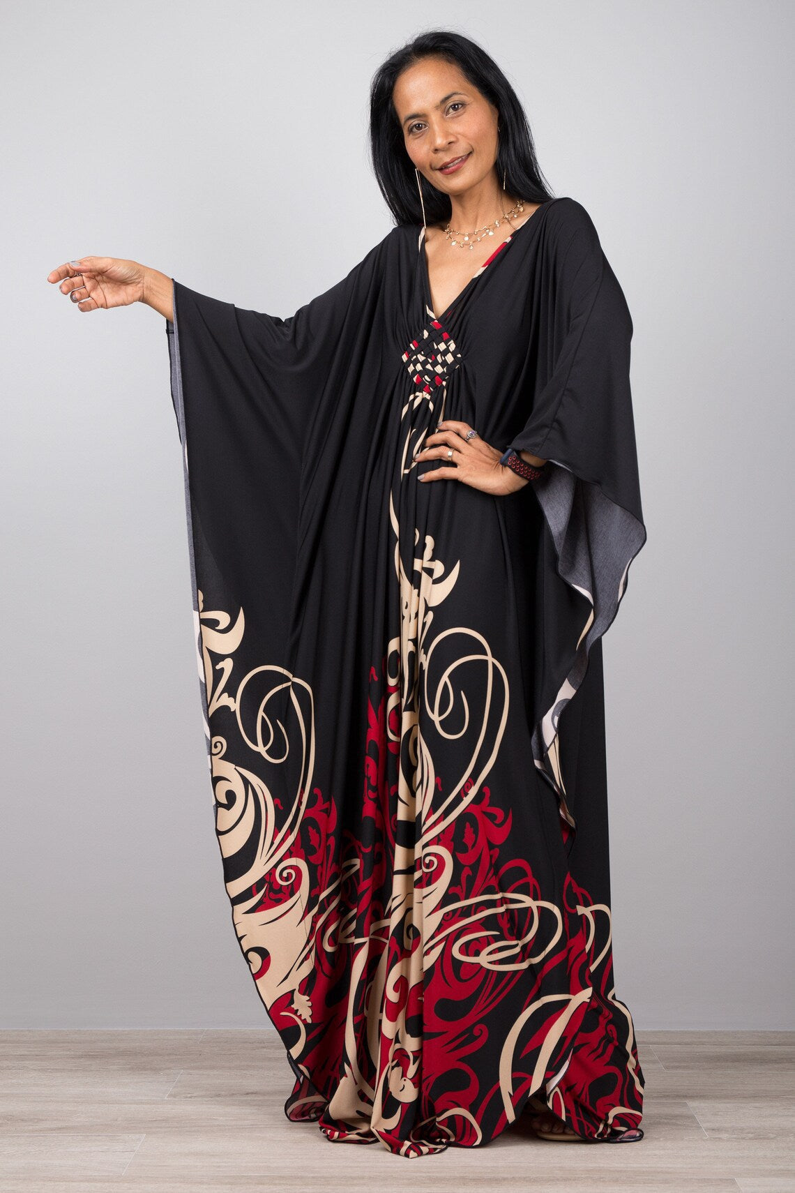 Robe de plage ample en polyester imprimé