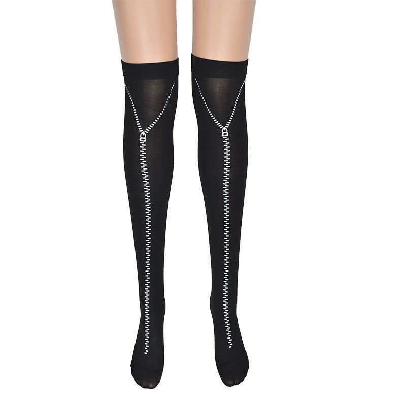 Women Funny Halloween Skeleton Bat Spider Web Stockings