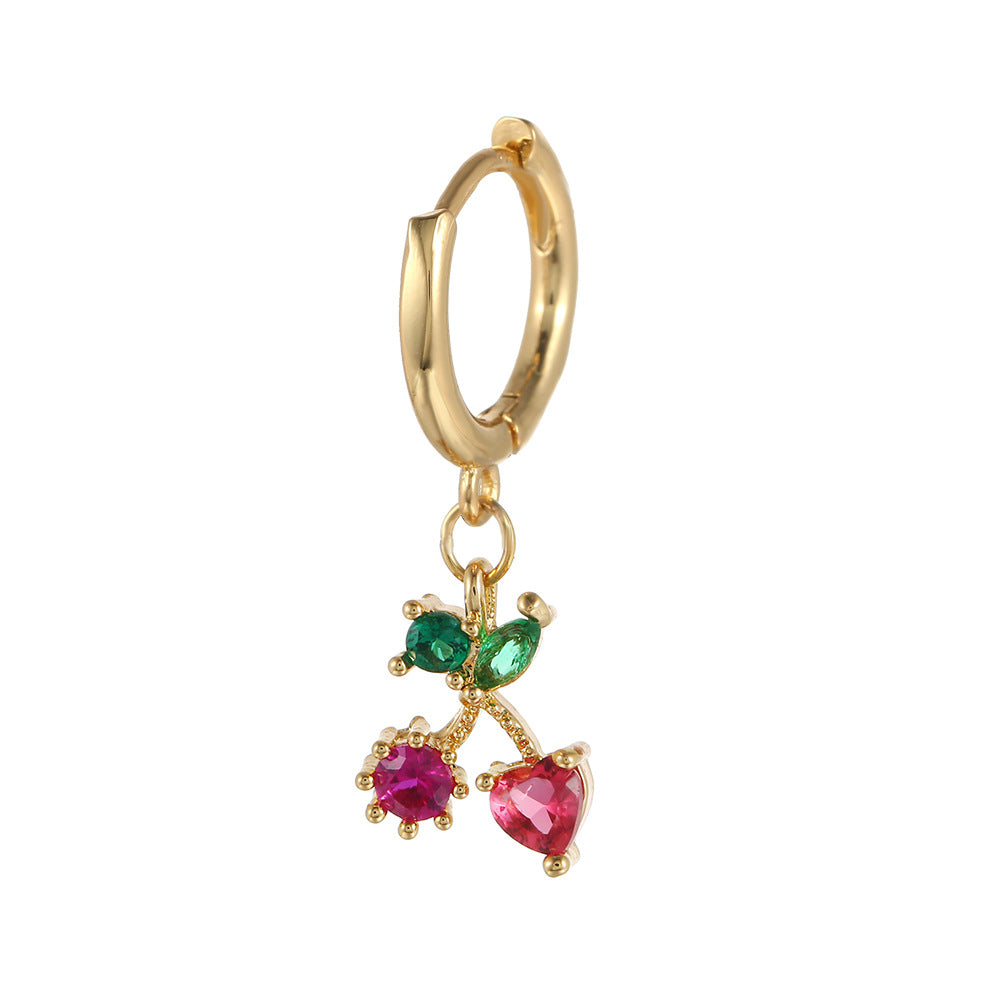 Boucles d'oreilles exquises en zircon multicolore pour femmes