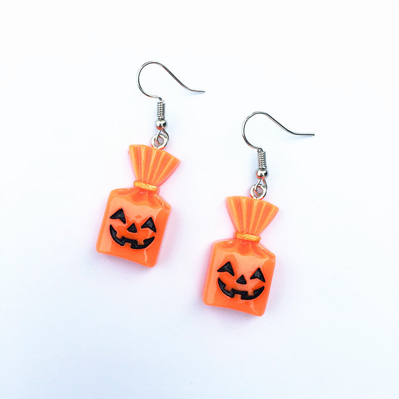 Pendientes colgantes de Halloween para mujer, divertidos, con esqueleto, fantasma, calabaza, gato y búho