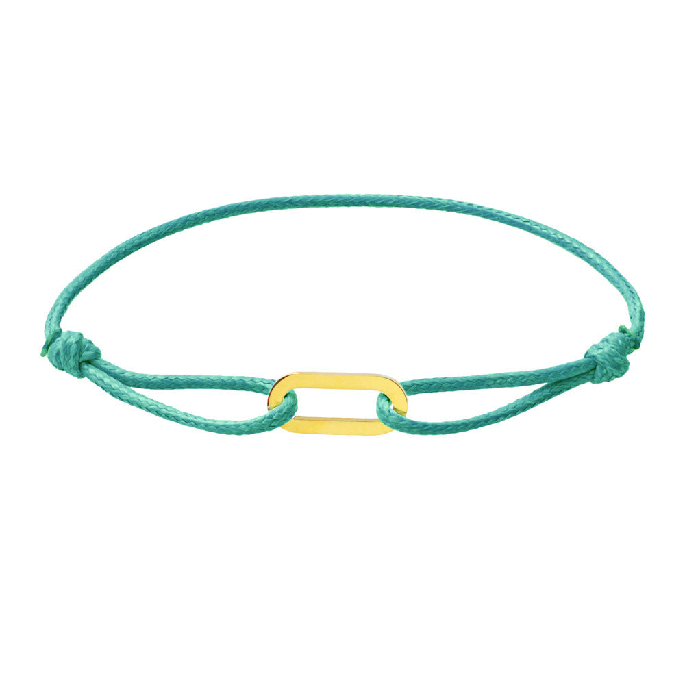 Women Fashion Simple Hand-Woven Single Ring Rope Adjustable Bracelet
