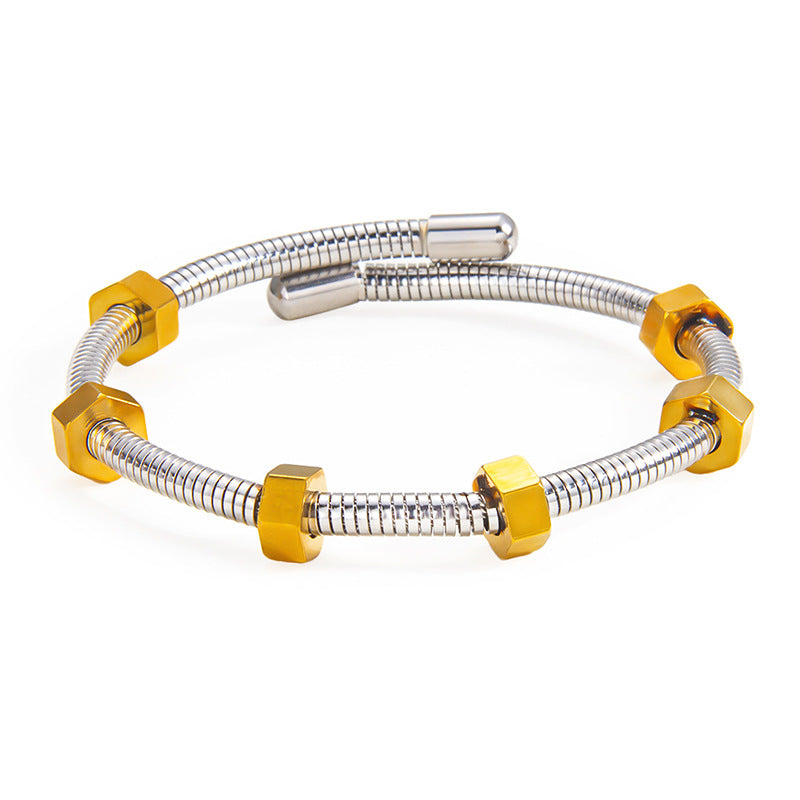 Women Fashion Steel Wire Rope Titanium Steel Twist Bracelet