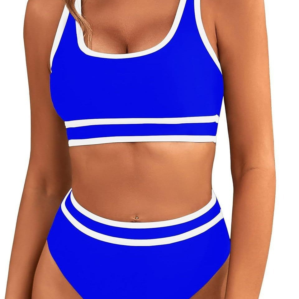 Traje de baño bikini sexy de color sólido a la moda para mujer