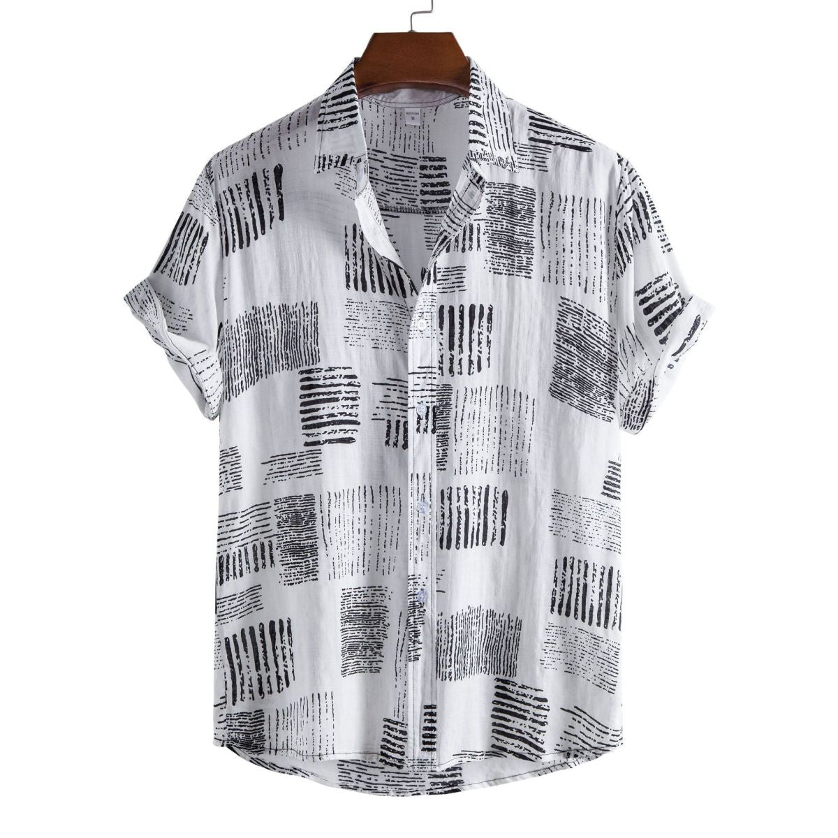 Camisa informal de vacaciones para hombre con estampado de flores diminutas en 3D