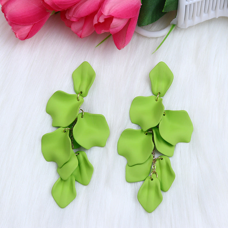 Bohemian Style Personalized Tassel Petal Earrings
