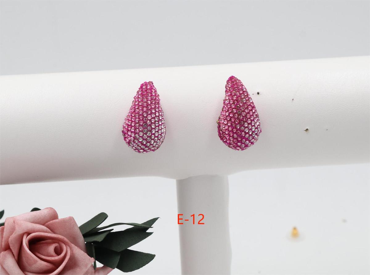 Women Fashion Simple Zircon Water-Drop Earrings