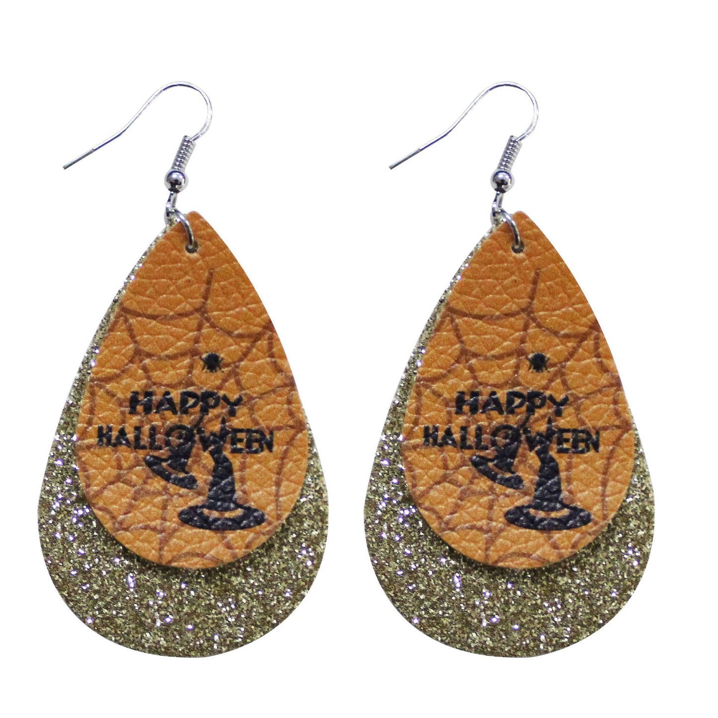 Pendientes de calavera con purpurina para Halloween para mujer