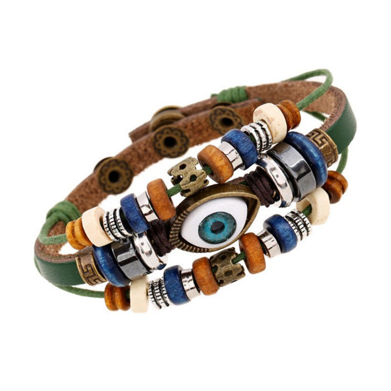 Pulsera de cuentas de ojo malvado estilo bohemio vintage