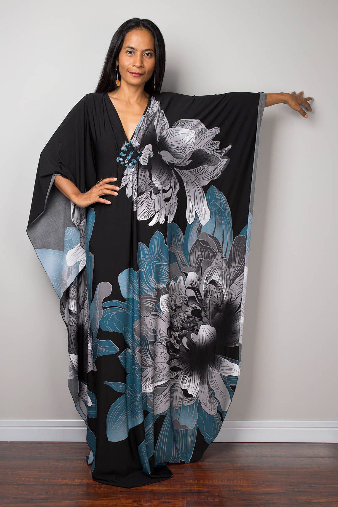 Robe de plage ample en polyester imprimé