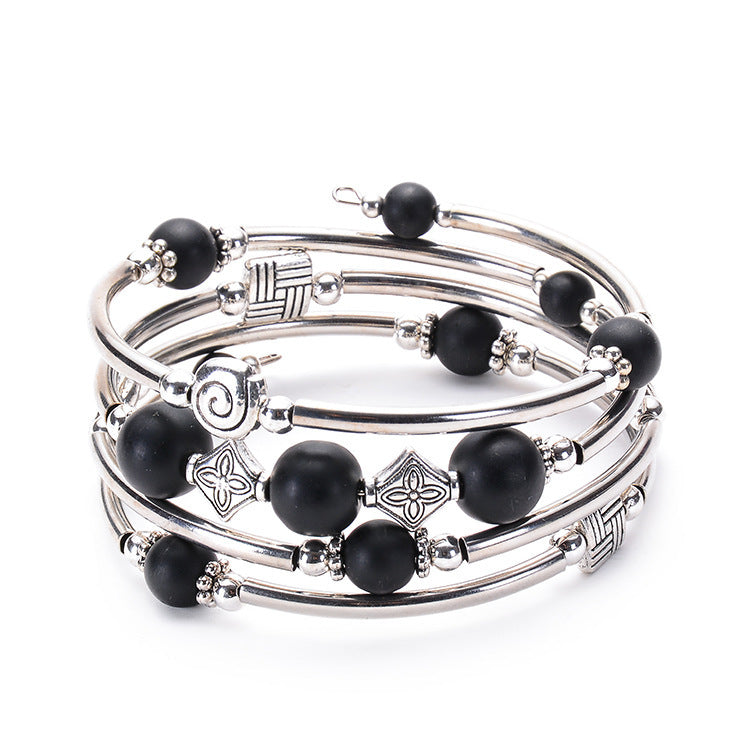 Pulsera de turquesa natural bohemia de moda para mujer