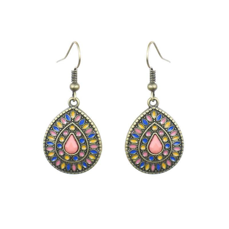 Pendientes geométricos retro de estilo étnico bohemio