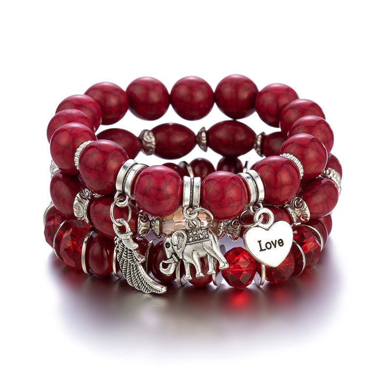 Bohemian Style Multi-Layer Wooden Beaded Bracelet