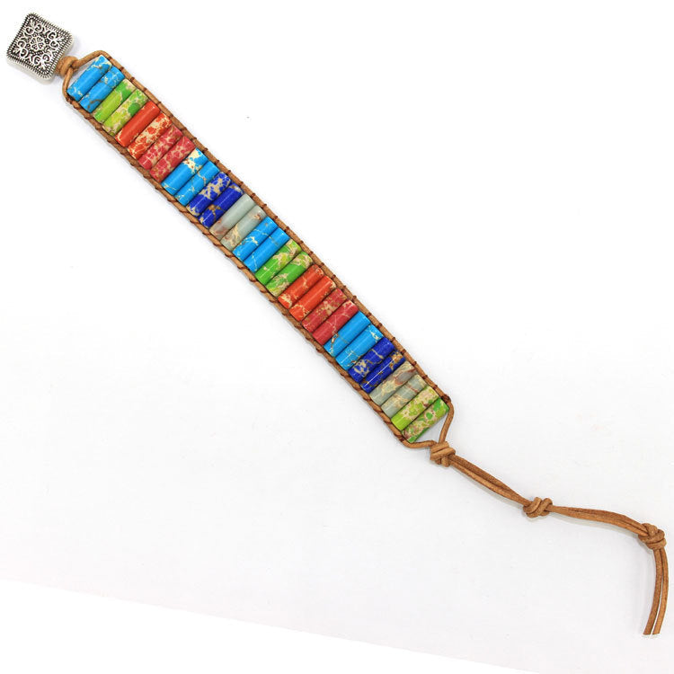 Pulsera de cuentas de piedra natural bohemia