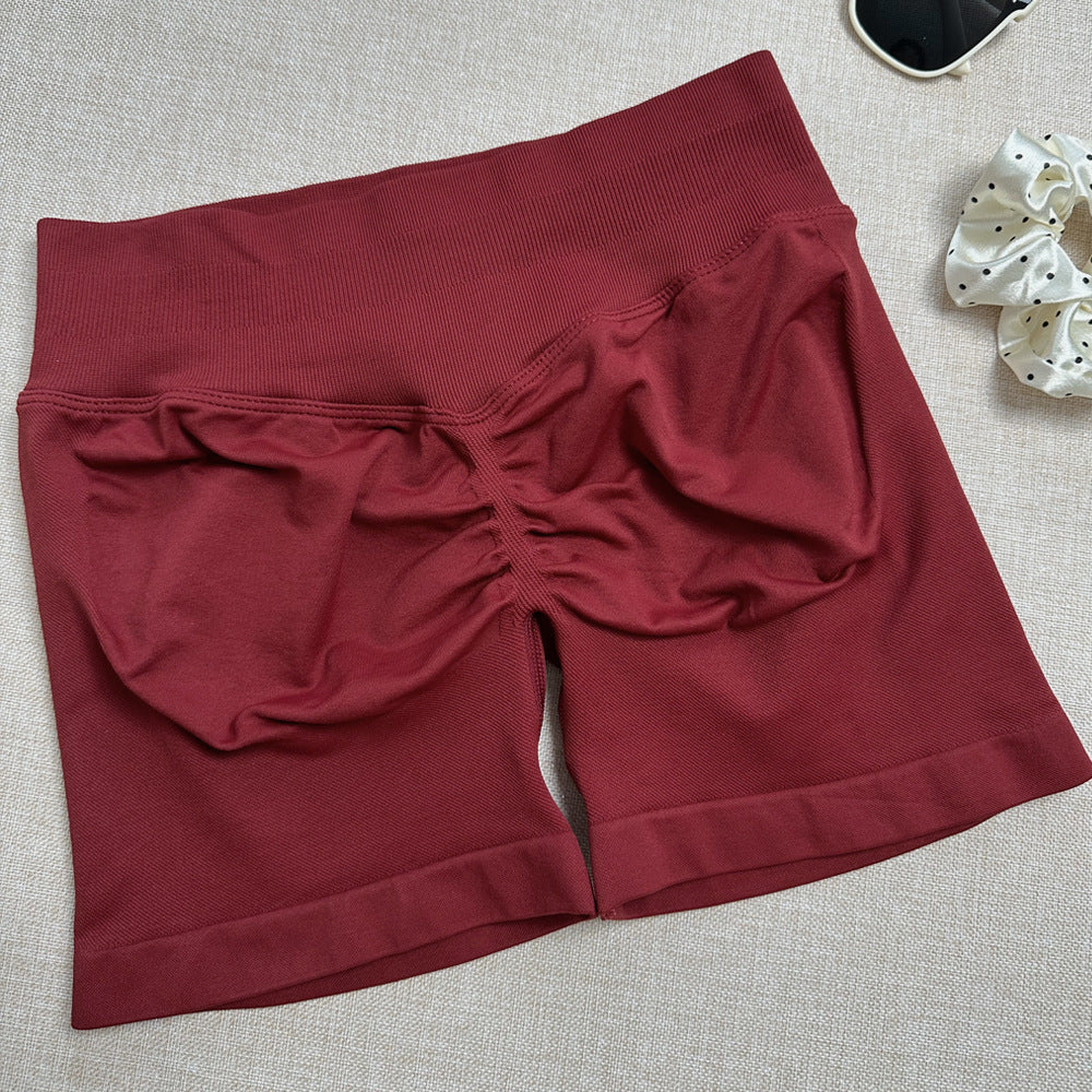 Short de yoga sans coutures élastique et décontracté pour femme