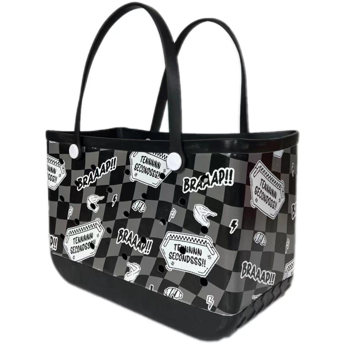 Sac de plage Eva imprimé à motif géométrique, fourre-tout polyvalent