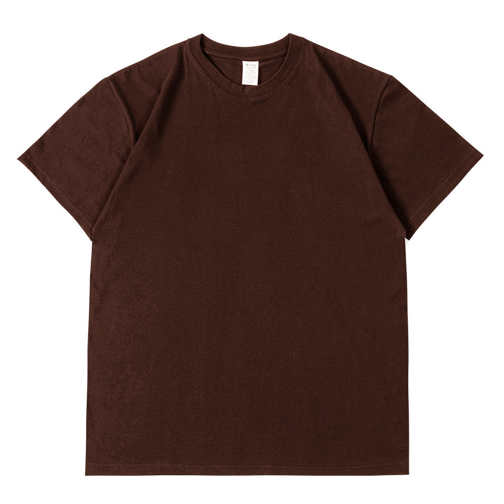 Camiseta informal de manga corta con cuello redondo y color liso para hombre y mujer