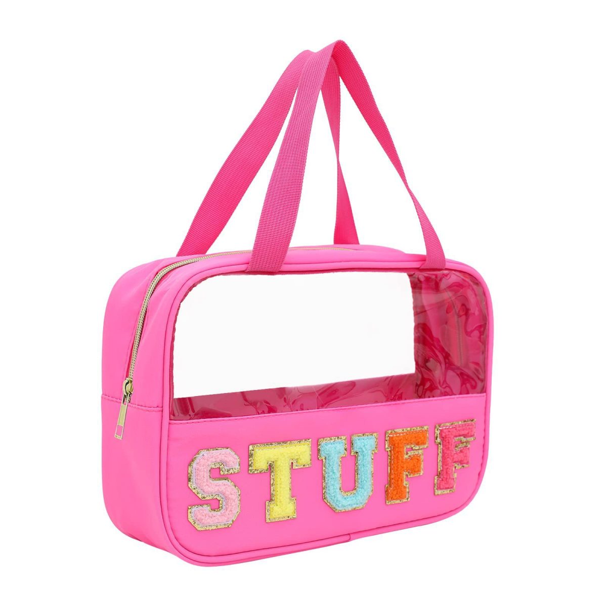 Fashion Transparent PVC Letters Portable Cosmetic Bag