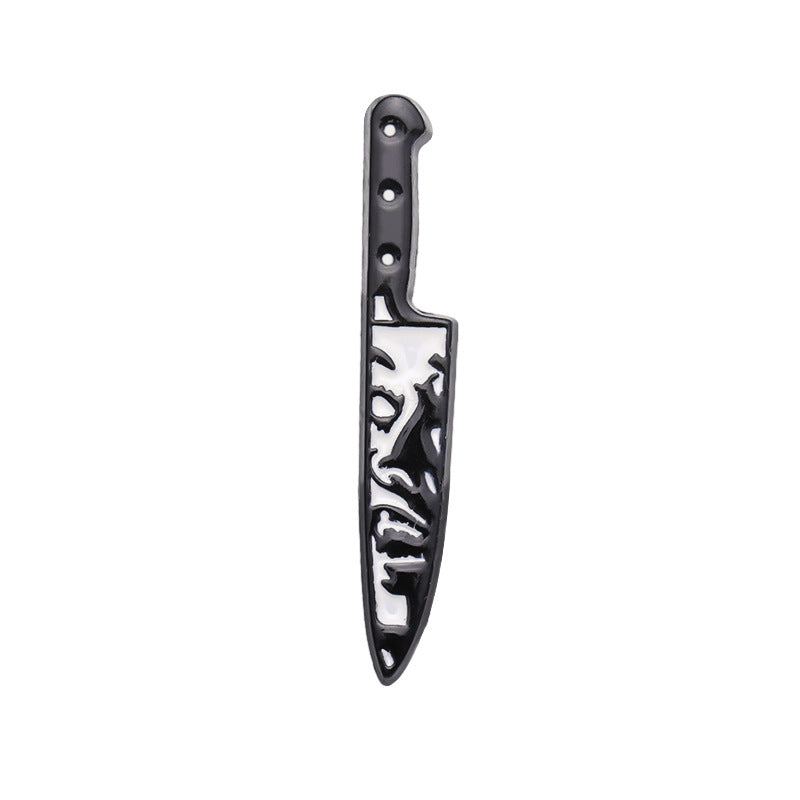 Broche poignard tête de mort punk gothique pour femme Halloween