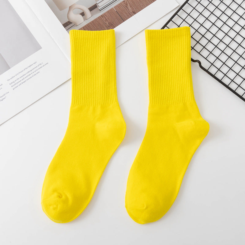 Calcetines de algodón hasta la rodilla de color liso para mujer
