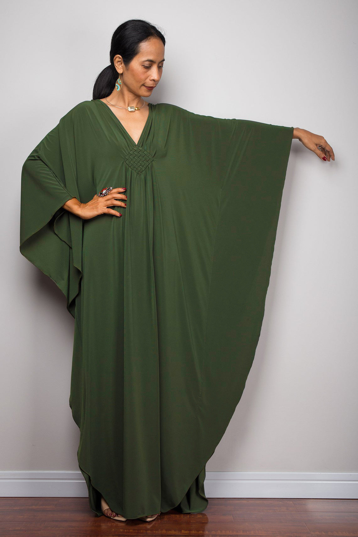 Women Polyester Loose Robe Vacation Coverup Dress