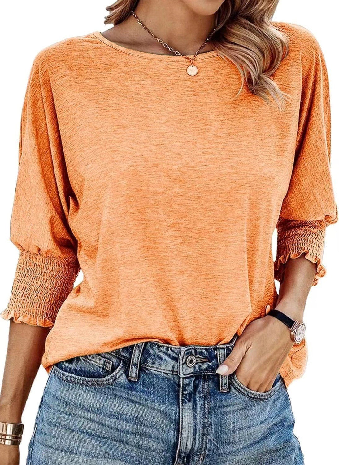 Women Casual Cotton Long-Sleeve Loose T-Shirt