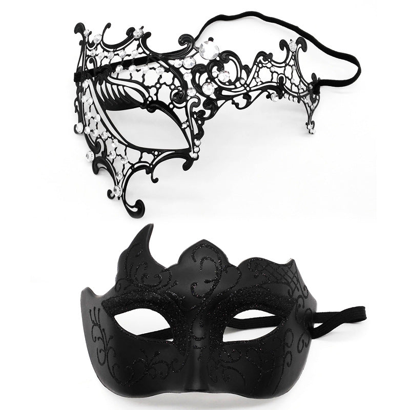 Masquerade Carnival Black Half Face Diamond Mask